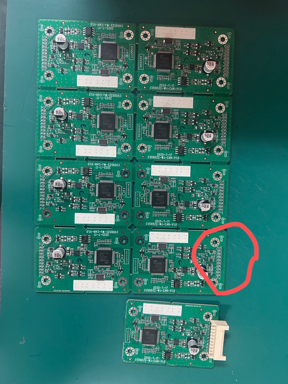 分板后成品检验红圈标注